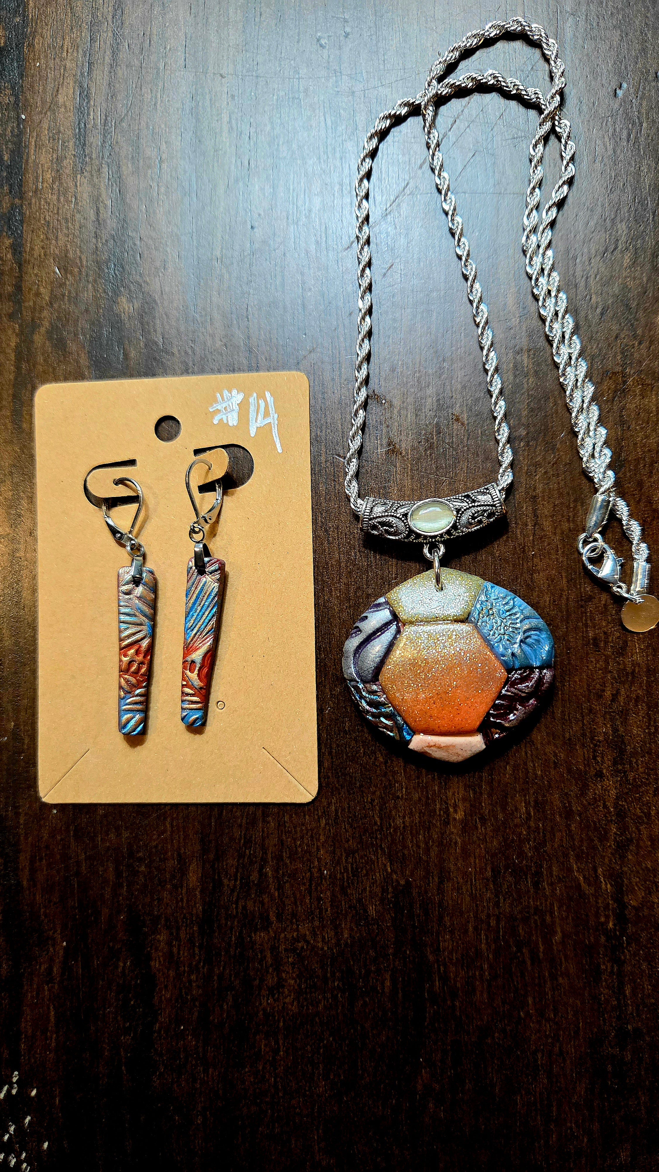 Sofia — Handmade Polymer Clay Pendant Necklace & Earring Set