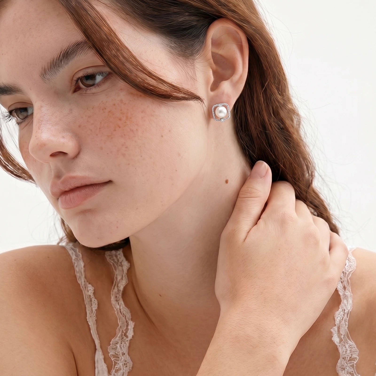 Pearl Halo Studs by Shop With Christy LLC