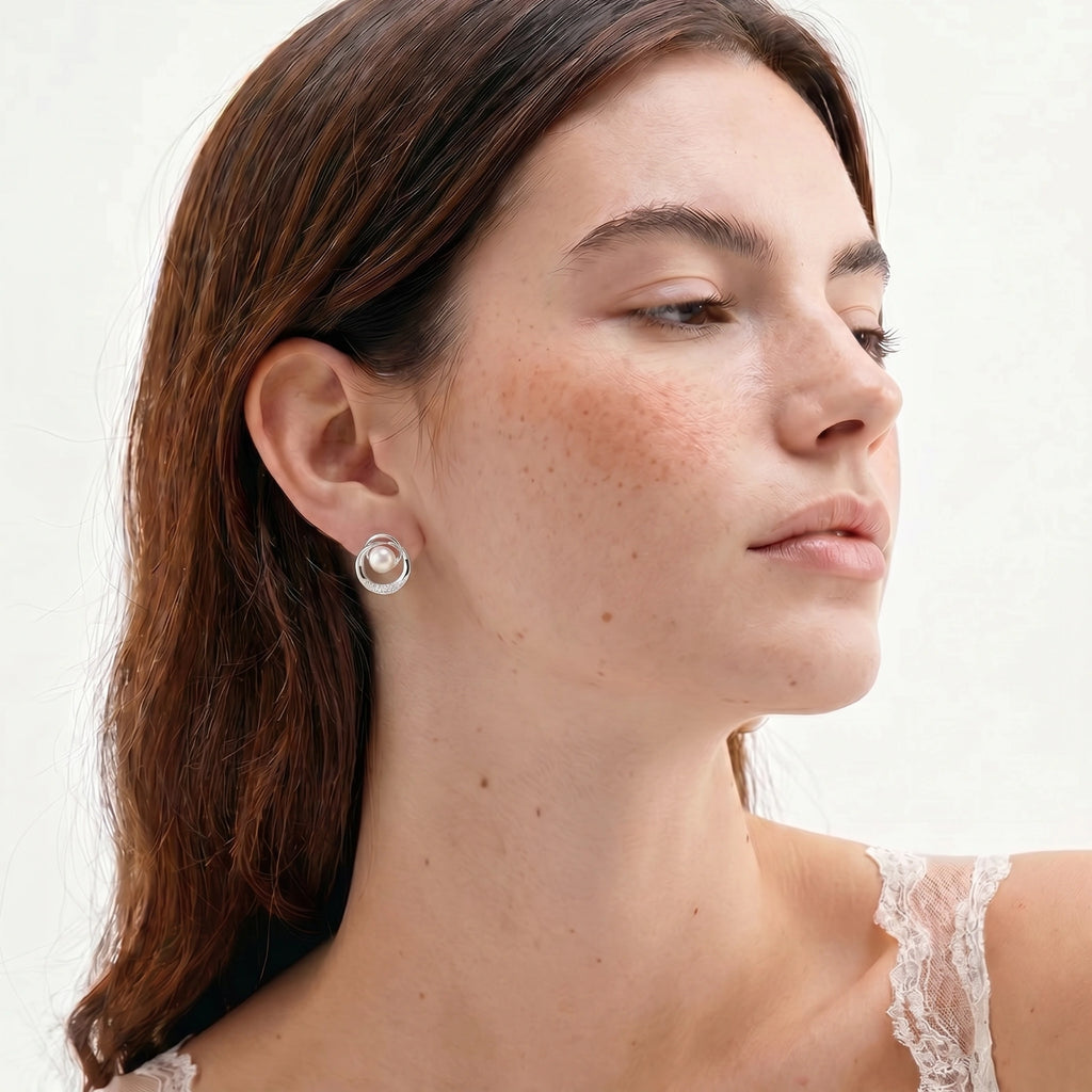 Pearl Orbit Studs by Shop With Christy LLC