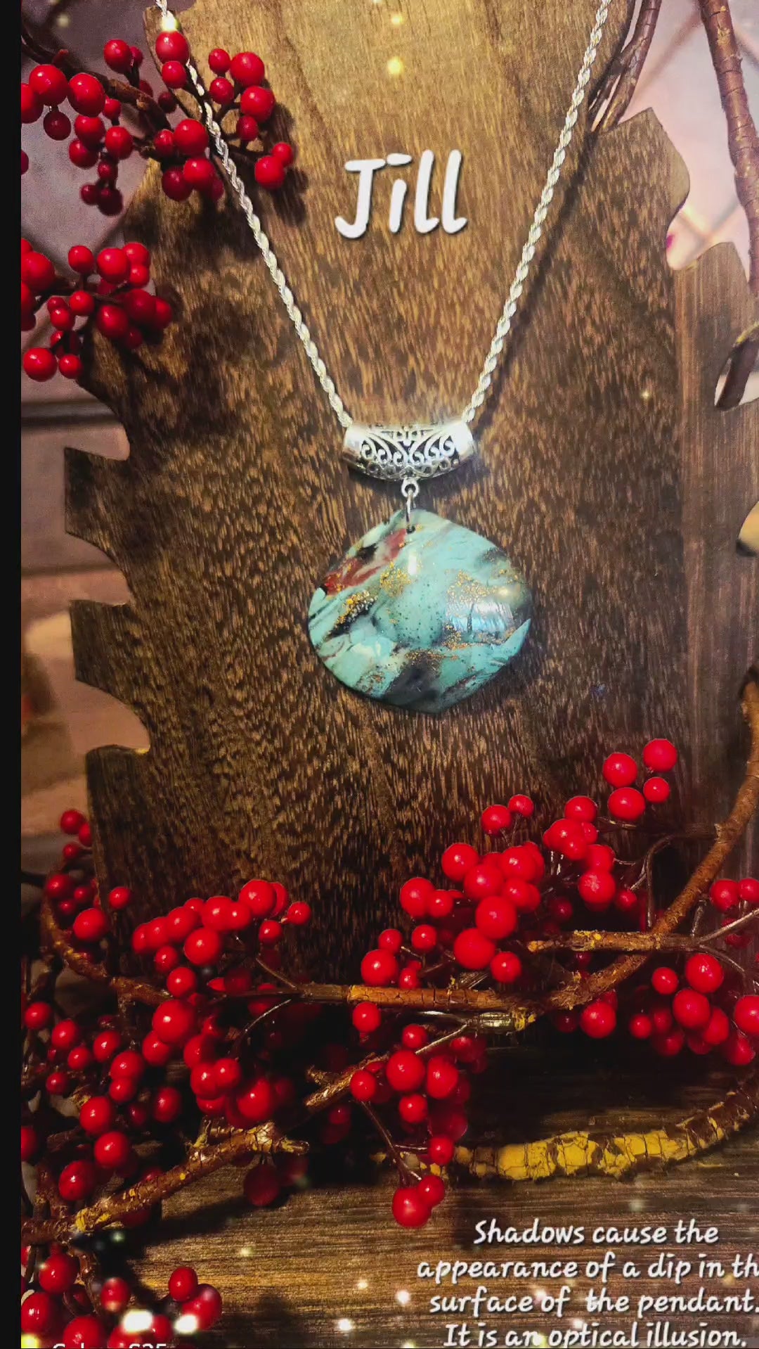 Jill | Hand Polished Faux Turquoise Statement Pendant Necklace