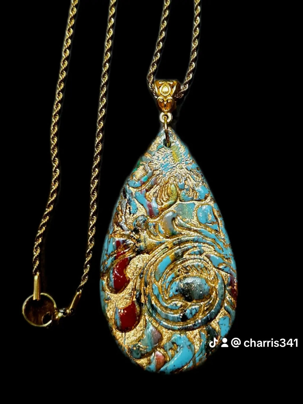 Faux Turquoise Tears of Joy pendant necklace and Birds of Peace faux turquoise earrings. ✨️